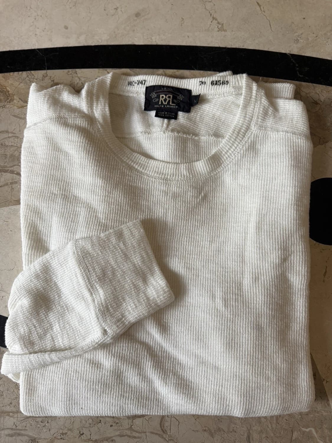 더블알엘 텍스쳐드 크루넥 페이퍼 화이트 상품이미지1