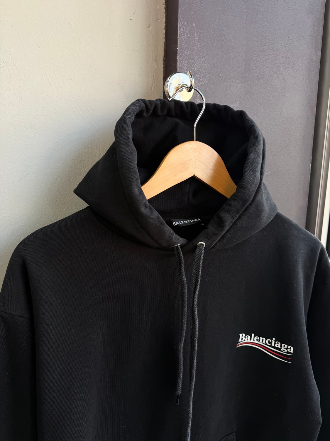 M/ 발렌시아가 웨이브로고 후드티 상품이미지4