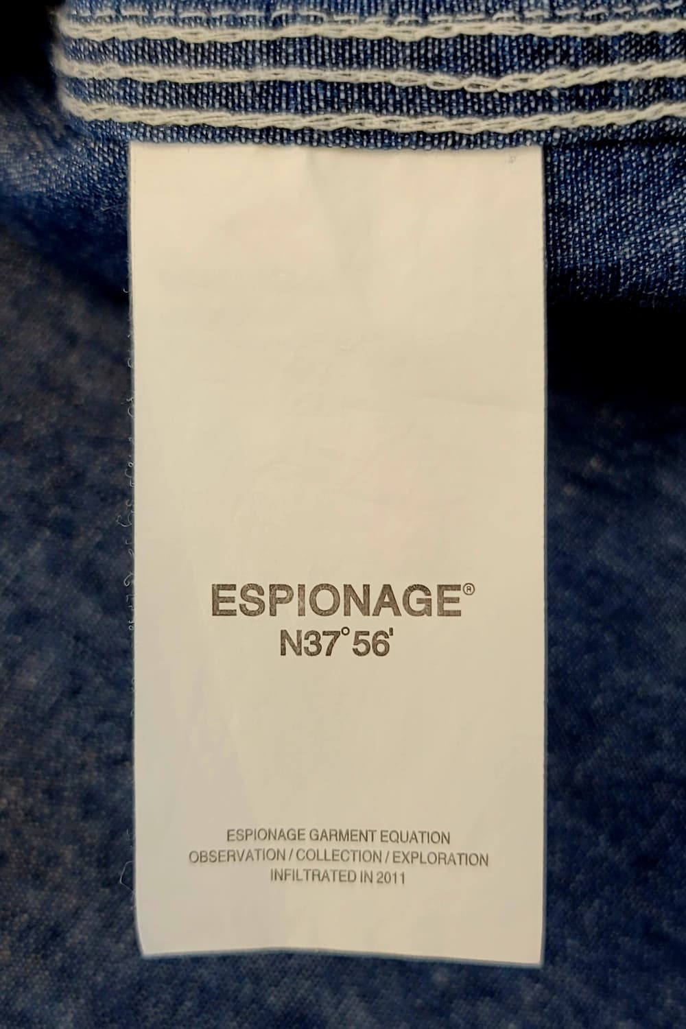 에스피오나지(ESPIONAGE) 루즈핏 반팔 샴브레이 워크셔츠 판매 상품이미지8