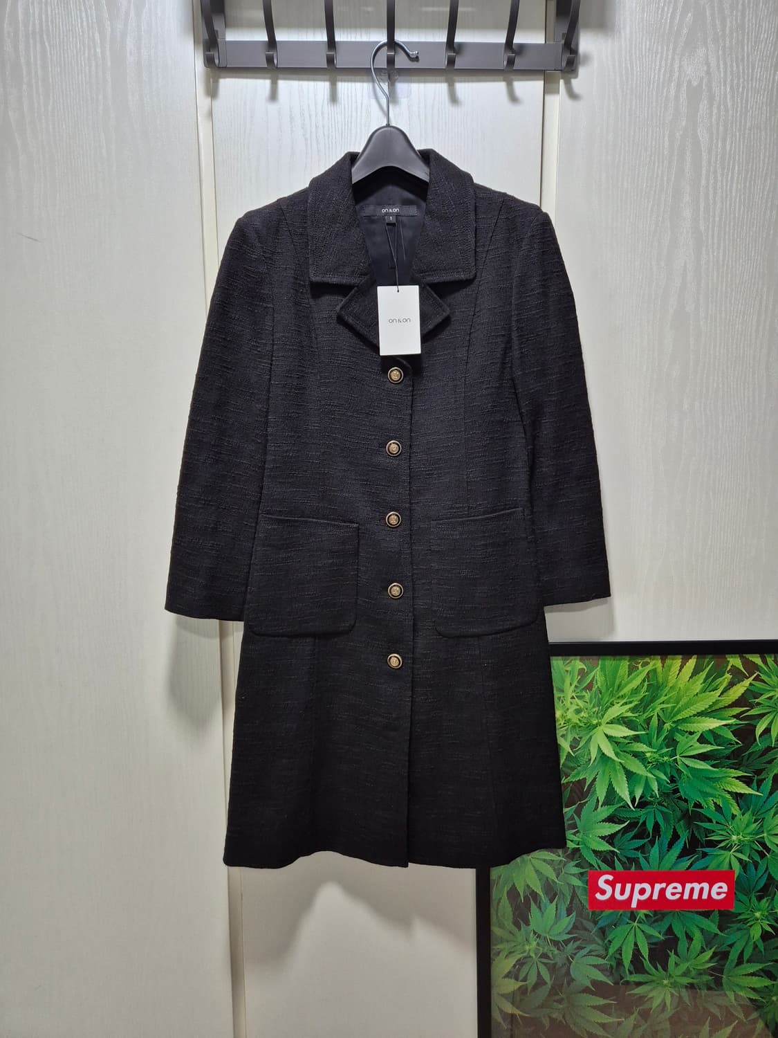 (타임세일)(새상품)온앤온 블랙 트위드 원피스 상품이미지1