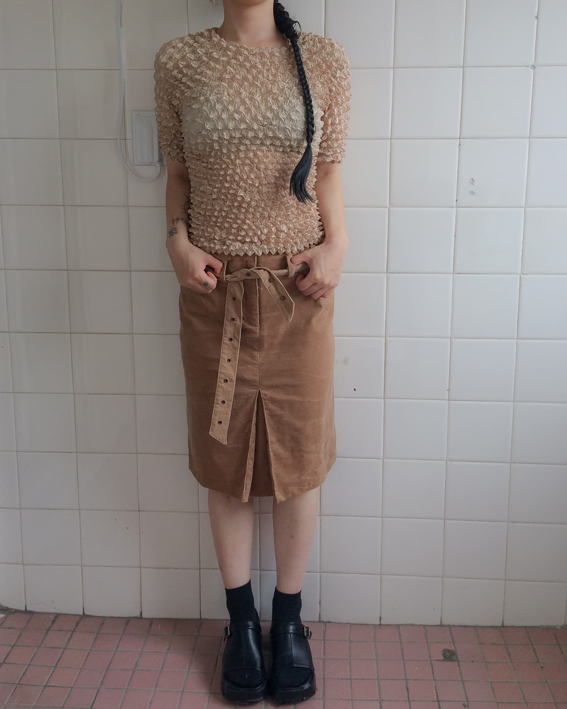 pleats popcorn top 상품이미지1