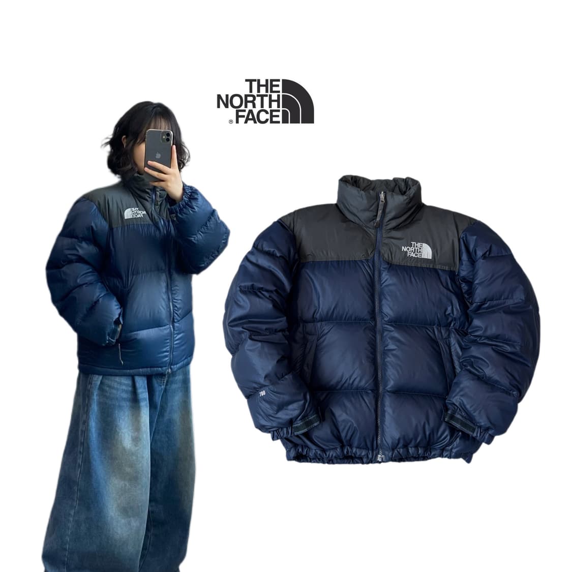 노스페이스 700 눕시 구스다운 푸퍼 패딩 네이비 상품이미지1