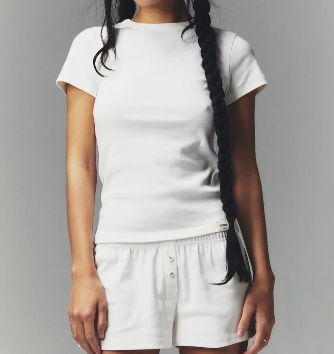 BUTTON FLY MINI SHORTS (WHITE) 상품이미지2