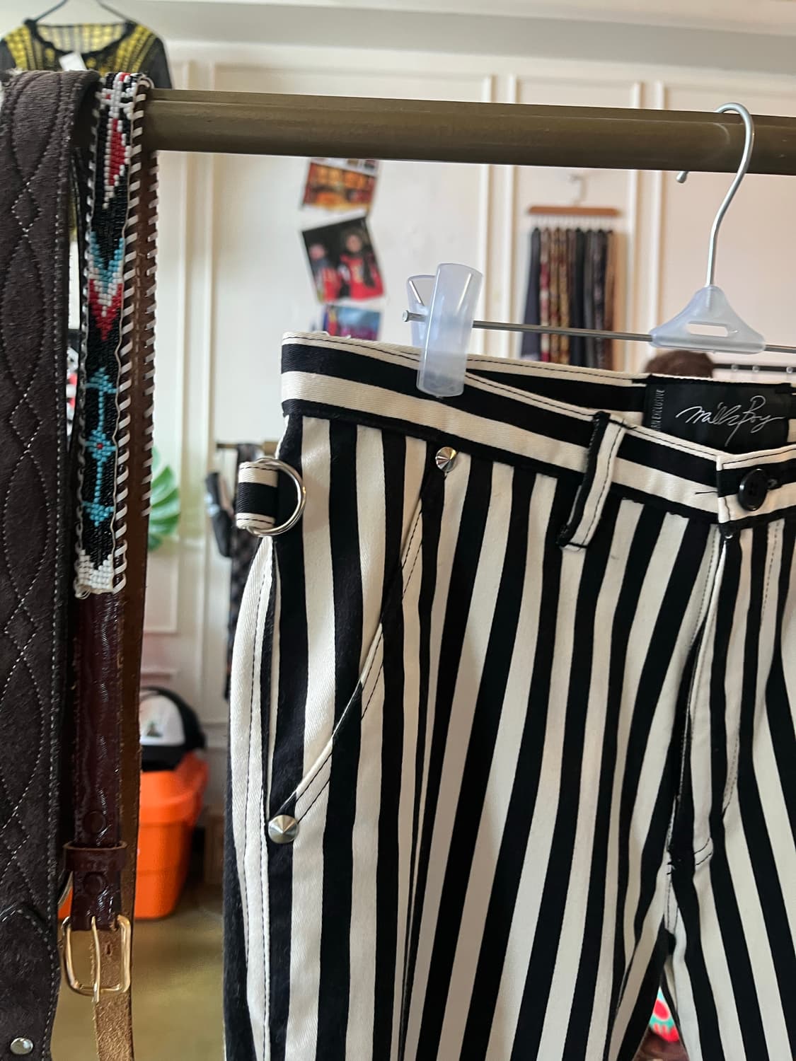90s MILKBOY Stripe Studed Cotton Pants 상품이미지6