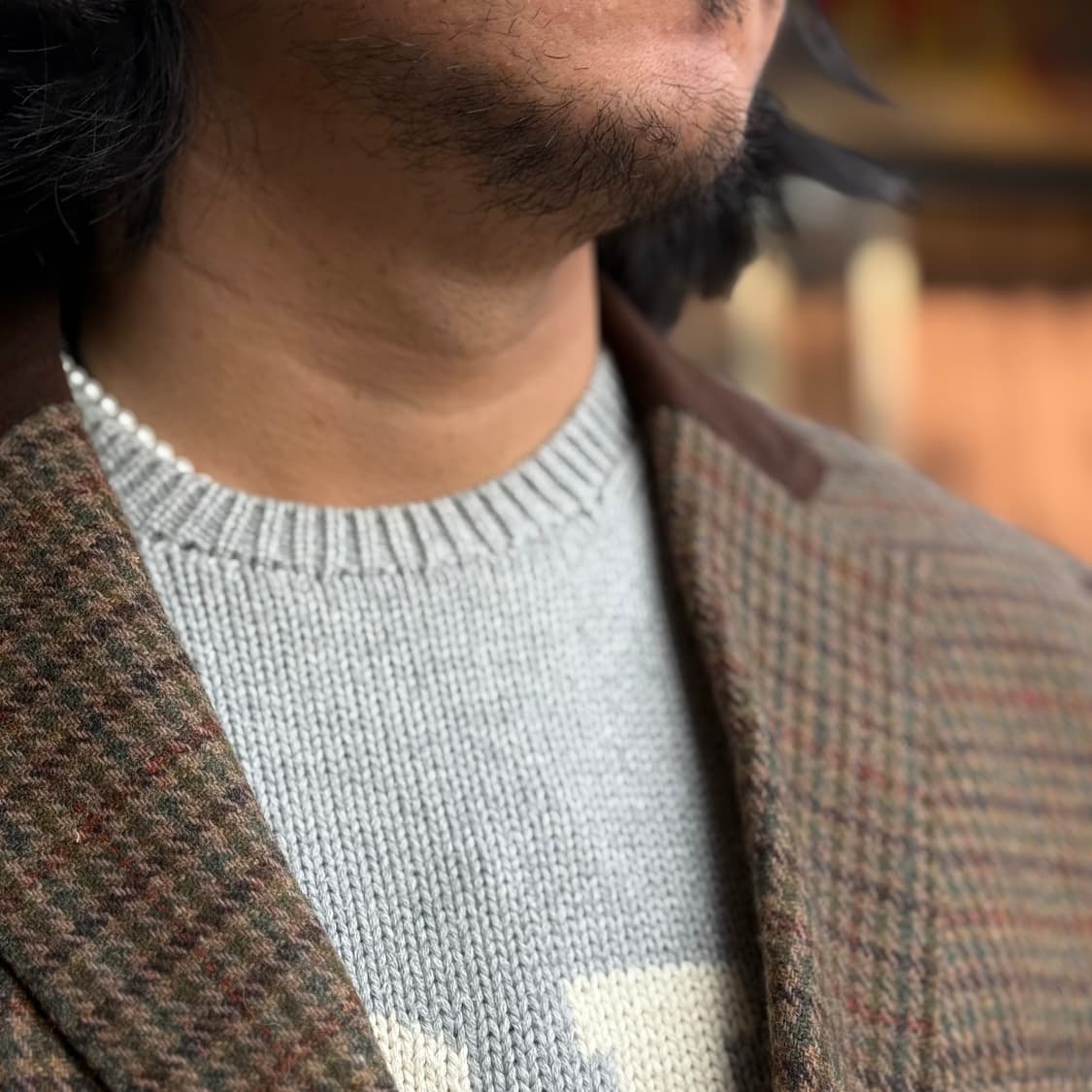 라코스테 건클럽 엘보우 패치 트위드 자켓 100 상품이미지9