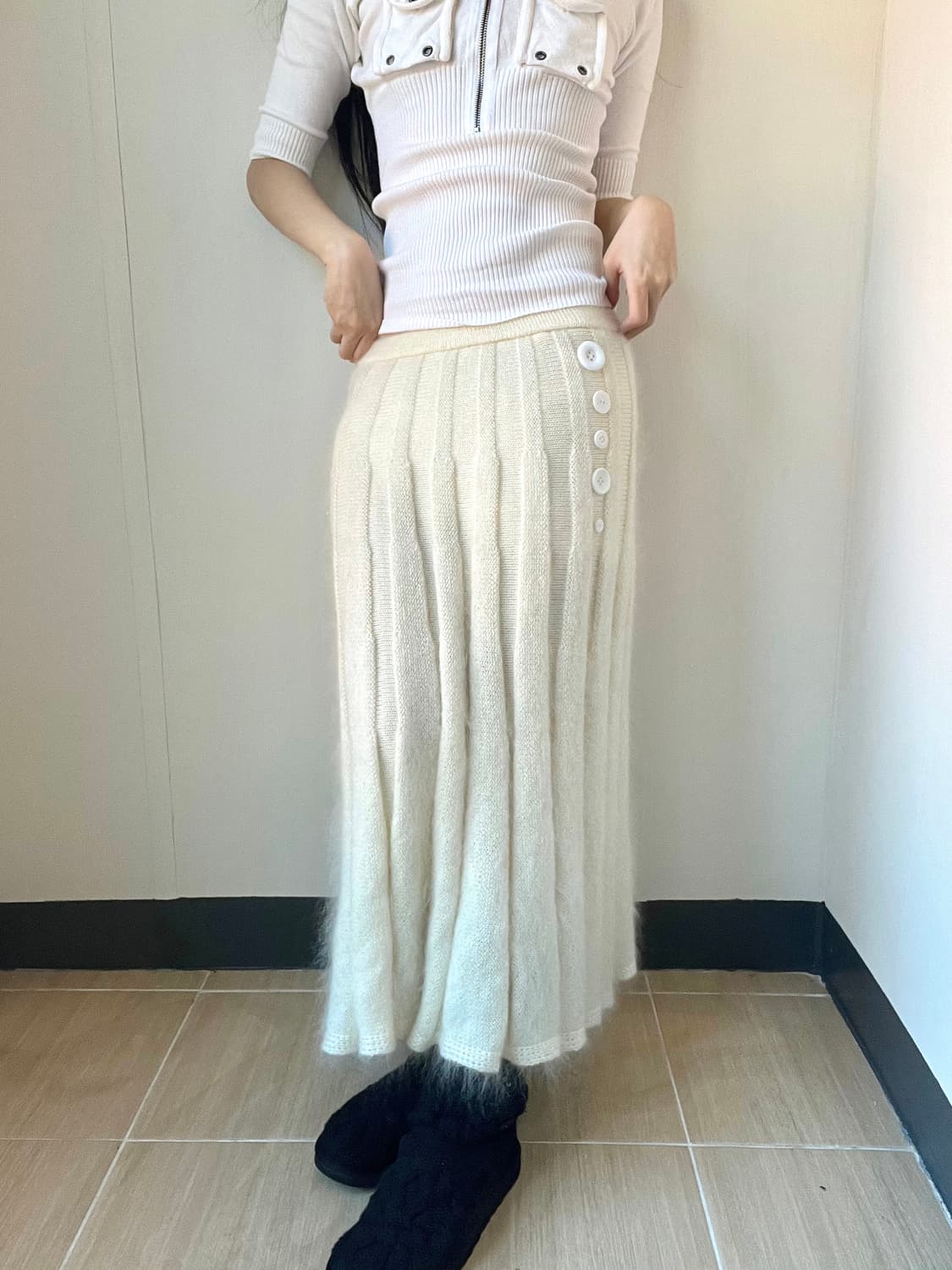Hairy button knit skirt 상품이미지9