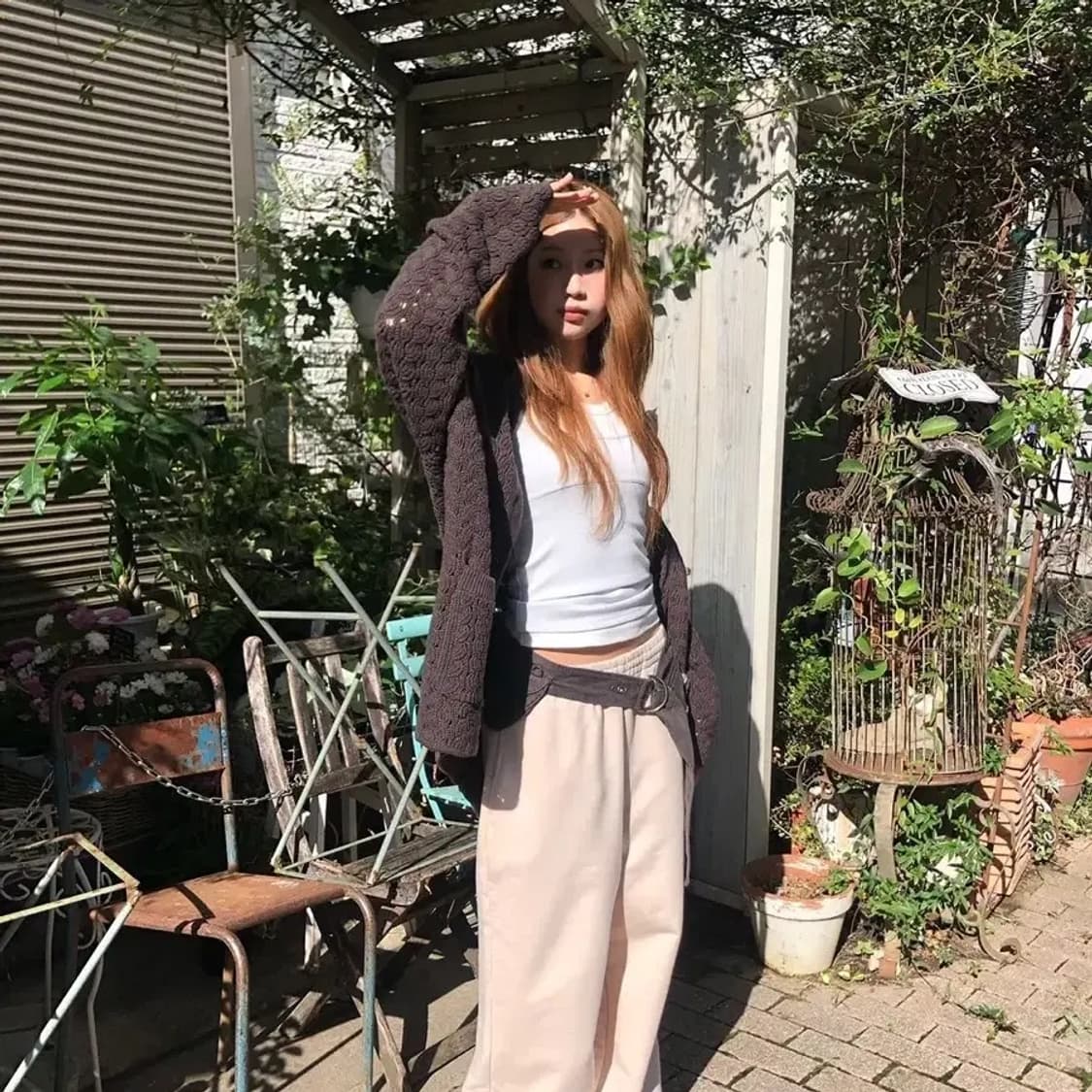 coyseio 코이세이오038 스웻 팬츠 라이트 베이지 조거 바지 상품이미지2