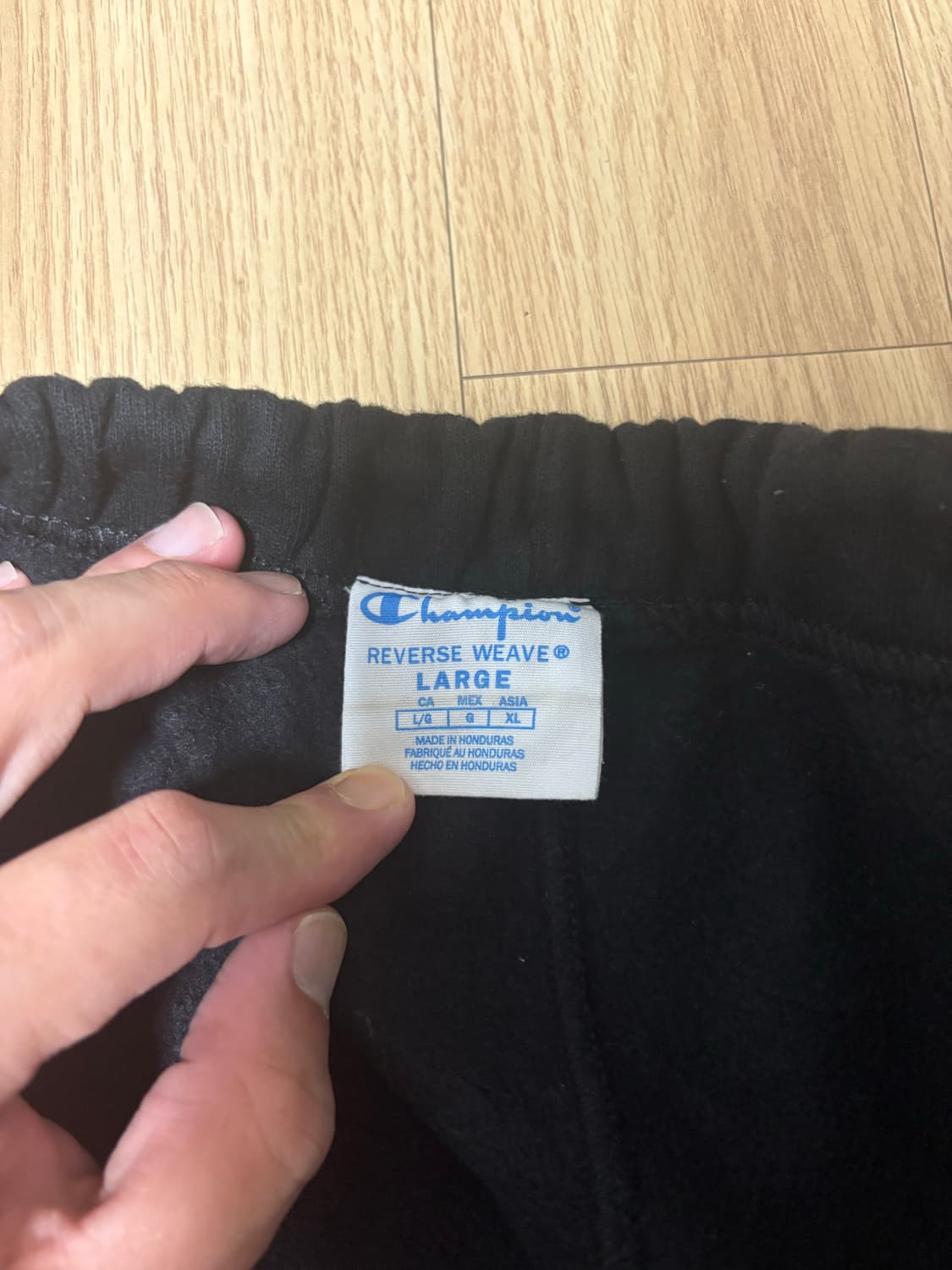 챔피언 블랙 후드 트레이닝 셋업 리버스위브 블루택 상품이미지4