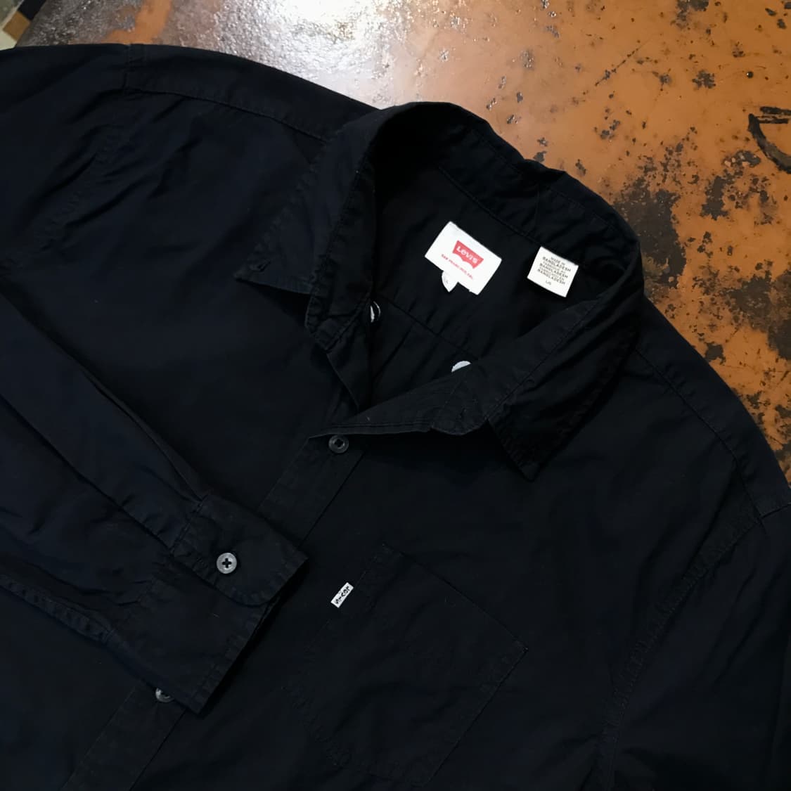 리바이스 원포켓 블랙 코튼 셔츠 남성 105 사이즈  상품이미지3