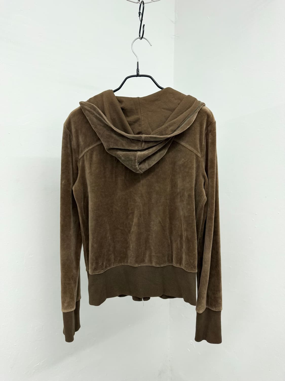 브라운 절개 벨로아 후드집업 상품이미지7