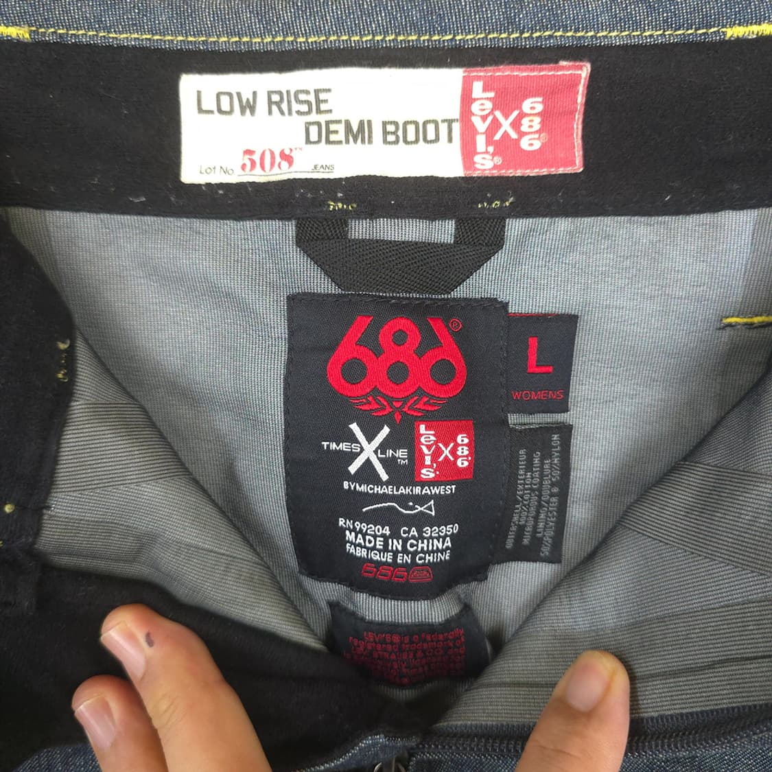 여성용 리바이스x686 스노우보드 508 부츠컷 데님 팬츠 L 상품이미지9