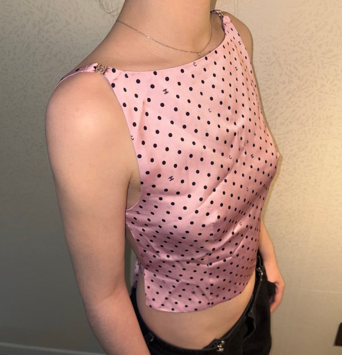 chanel silk camisole pink dot 상품이미지2