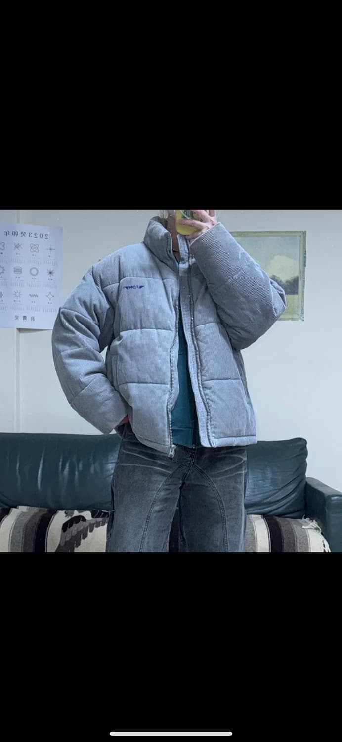 투티/ 0077 FDM 코듀로이 패딩 점퍼 자켓 그레이 회색 상품이미지2