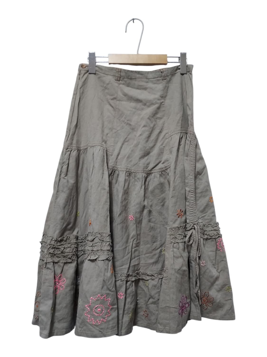 오일릴리 린넨 자수 롱 스커트 F 상품이미지2