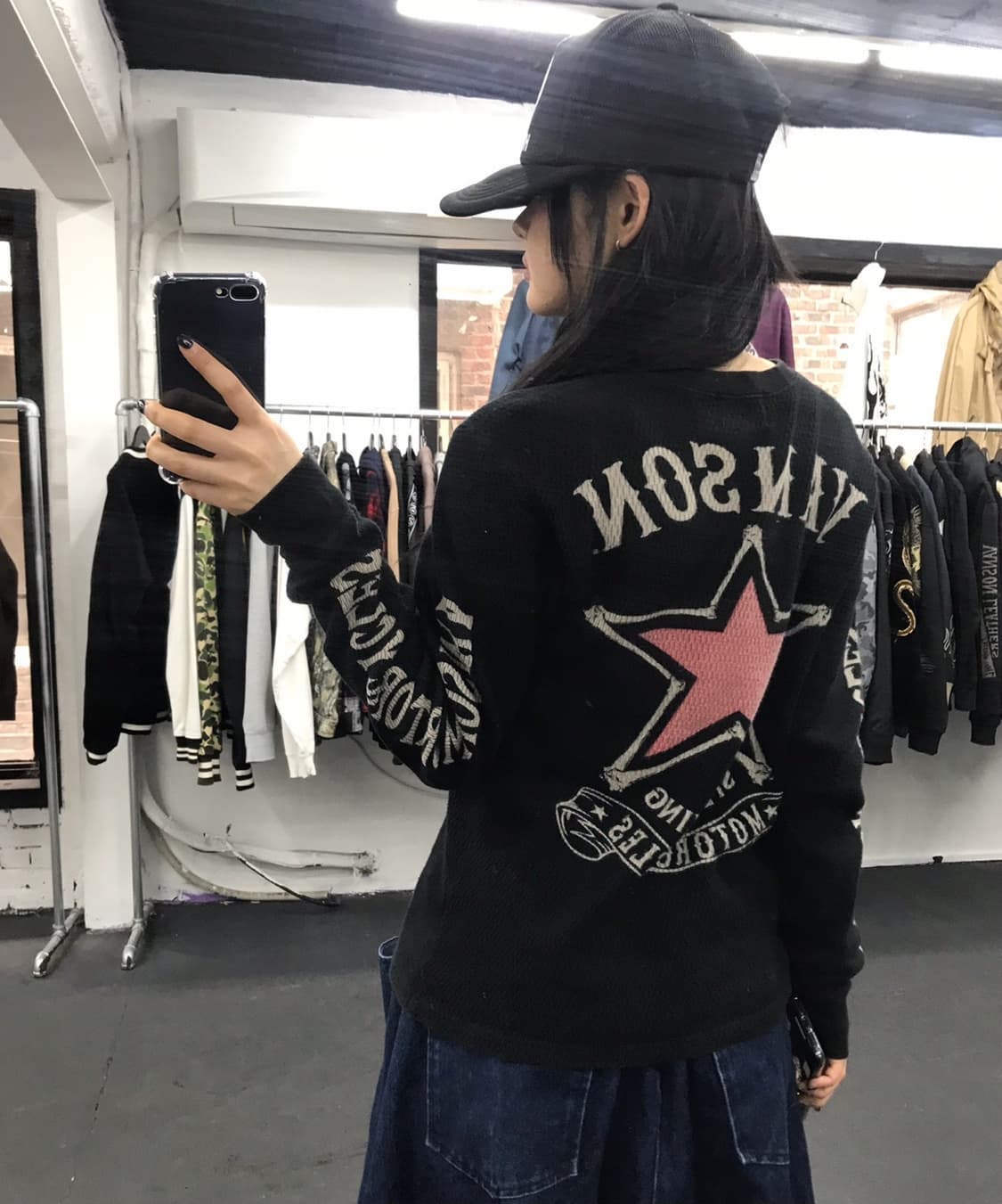 밴슨 레더 스타 와플 롱슬리브 상품이미지4