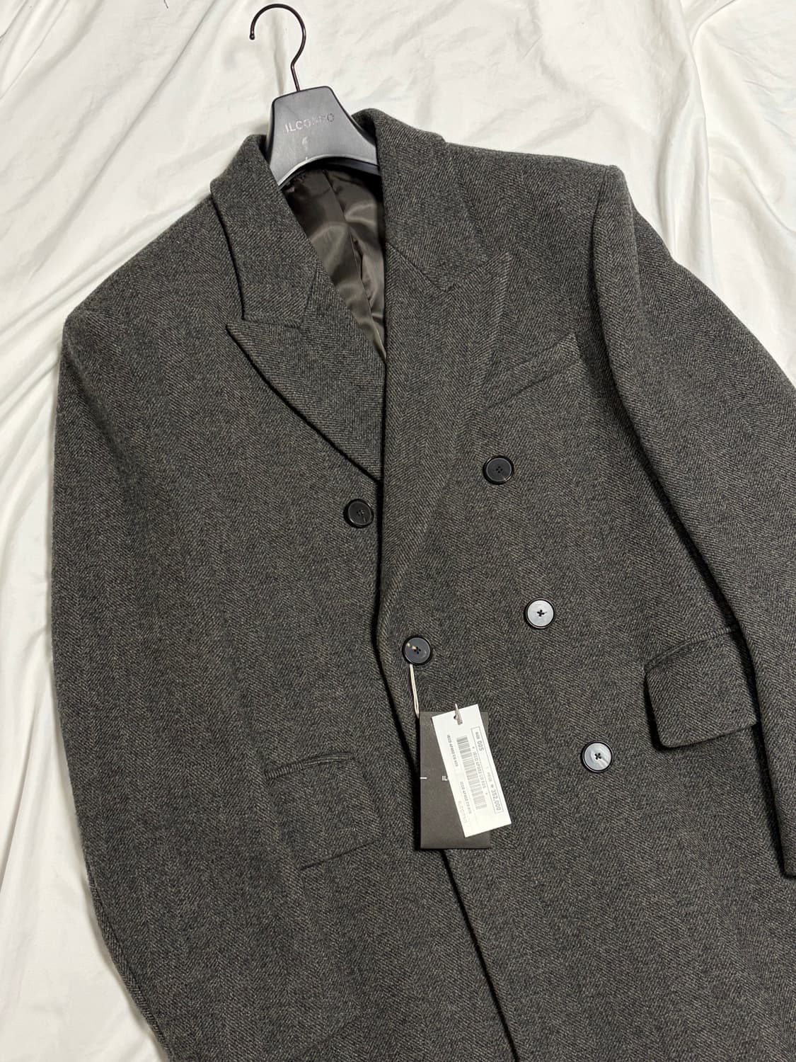 [24fw] 일꼬르소 대디 피크드 더블 코트 / 차콜그레이 / S 상품이미지1