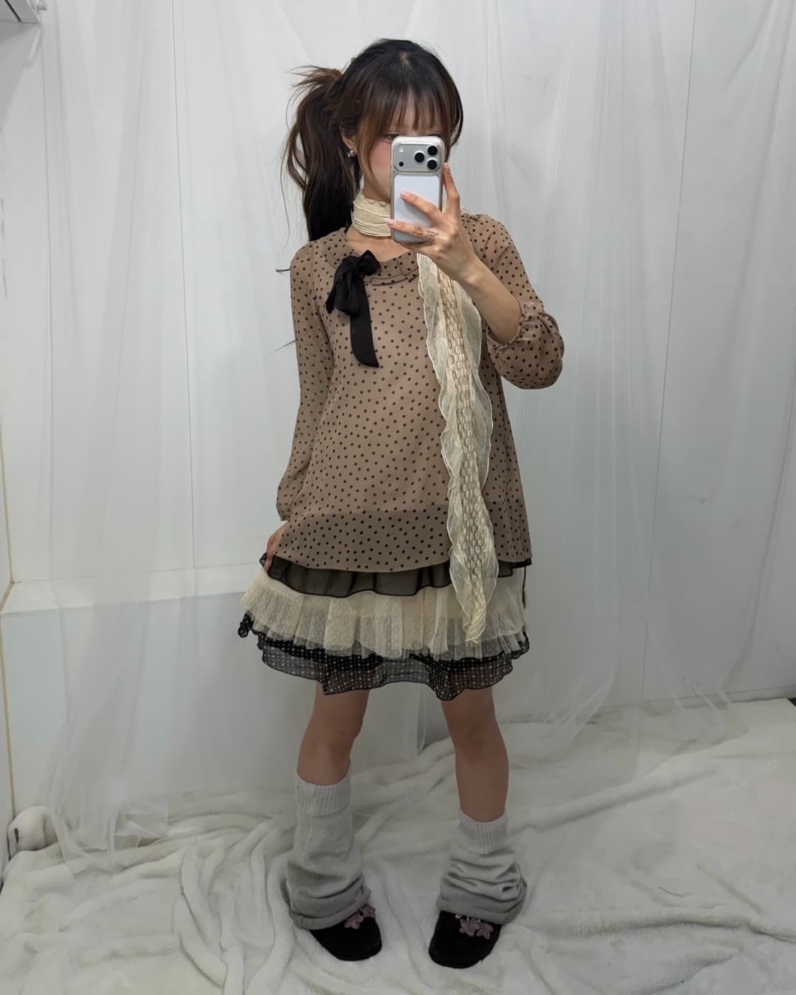 𖤐초코 도트 러블리걸set𖤐  상품이미지1