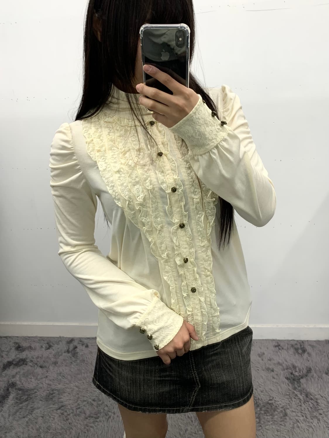 엑시즈팜 레이스 퍼프 탑 상품이미지1