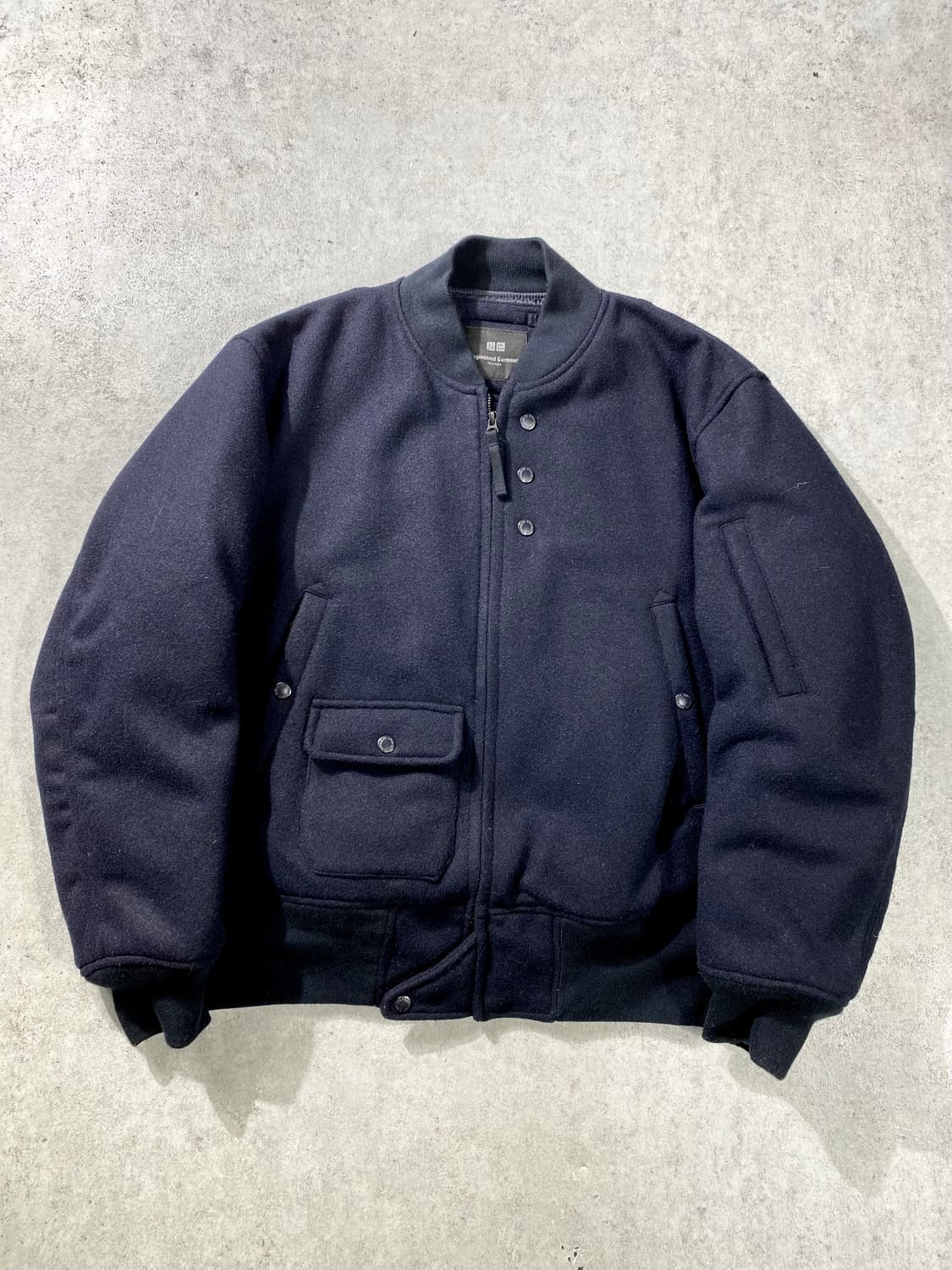 [M] 유니클로x엔지니어드 가먼츠 다크 네이비 울 블루종 자켓 상품이미지1