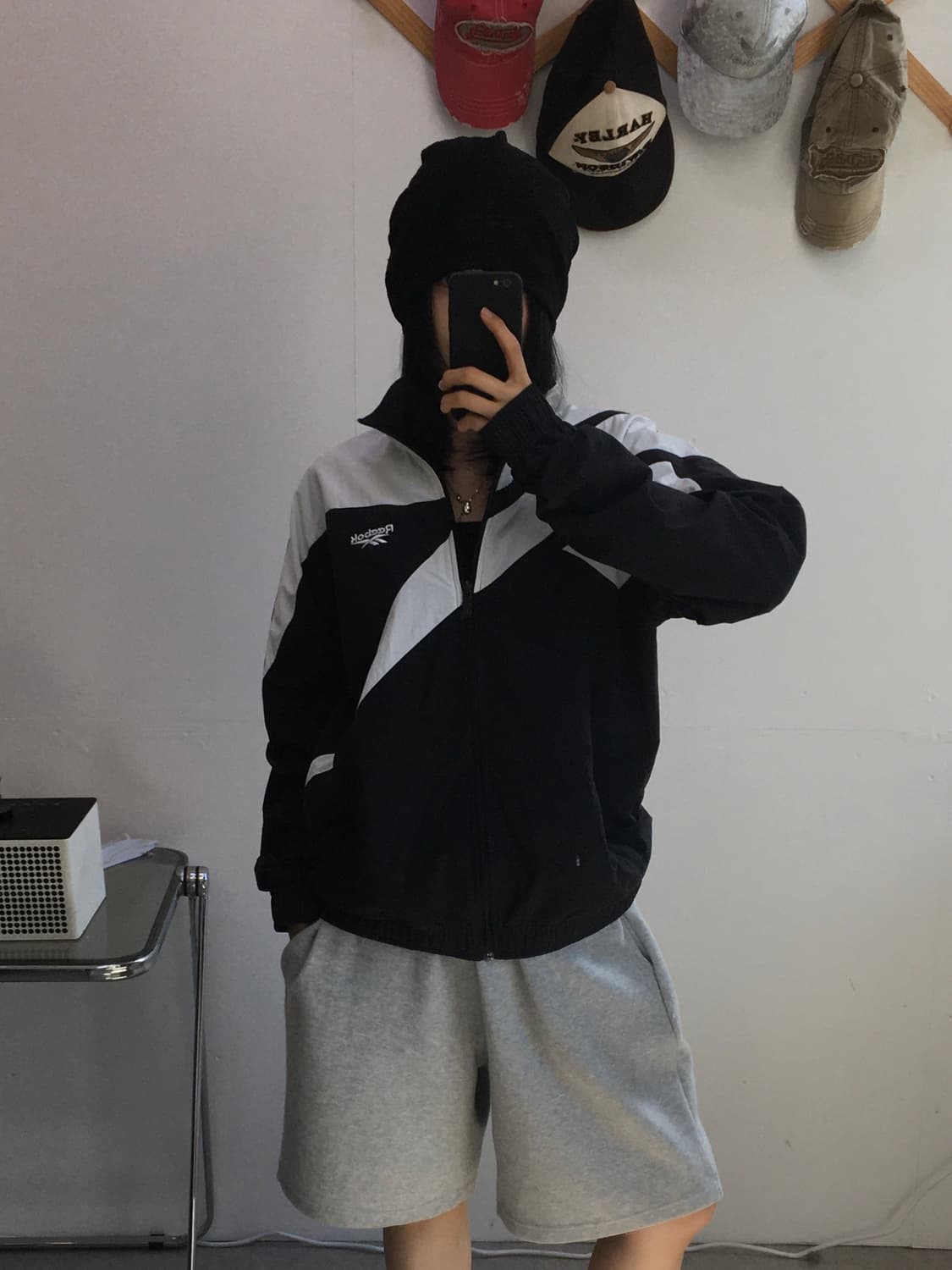 리복 배색 바람막이 자켓 상품이미지1