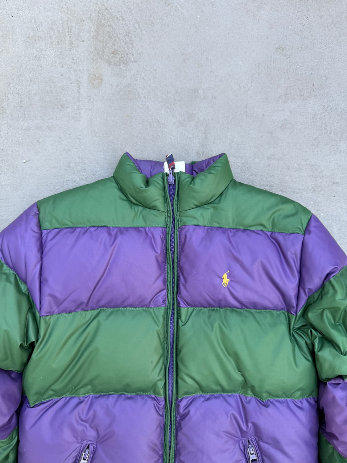 폴로 컬러배색 패딩 상품이미지2