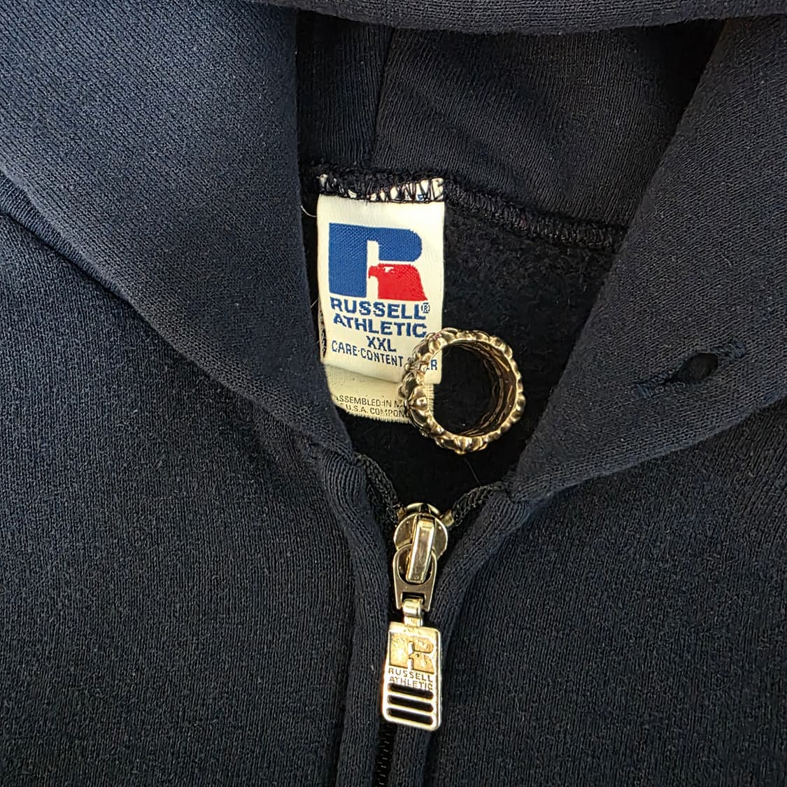 [XXL] 90s 러셀 애슬레틱 후드집업 네이비 스몰핀홀 ver. 9 상품이미지7