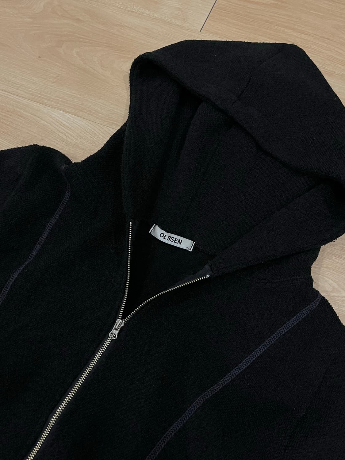 OLSSEN 올슨 테리 후드집업 블랙  상품이미지3