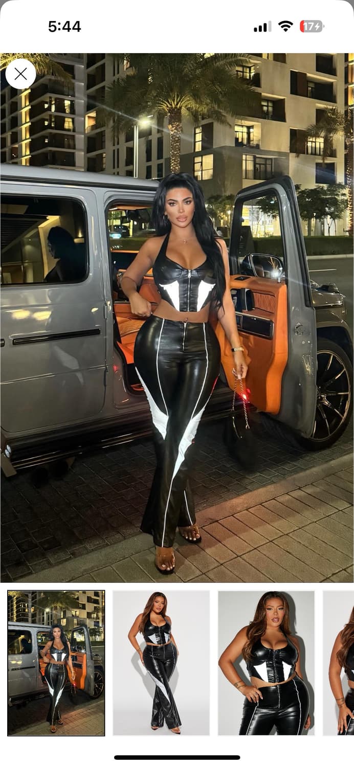 Fashion nova 패셔노바 레더 나시 팬츠 세트  상품이미지5