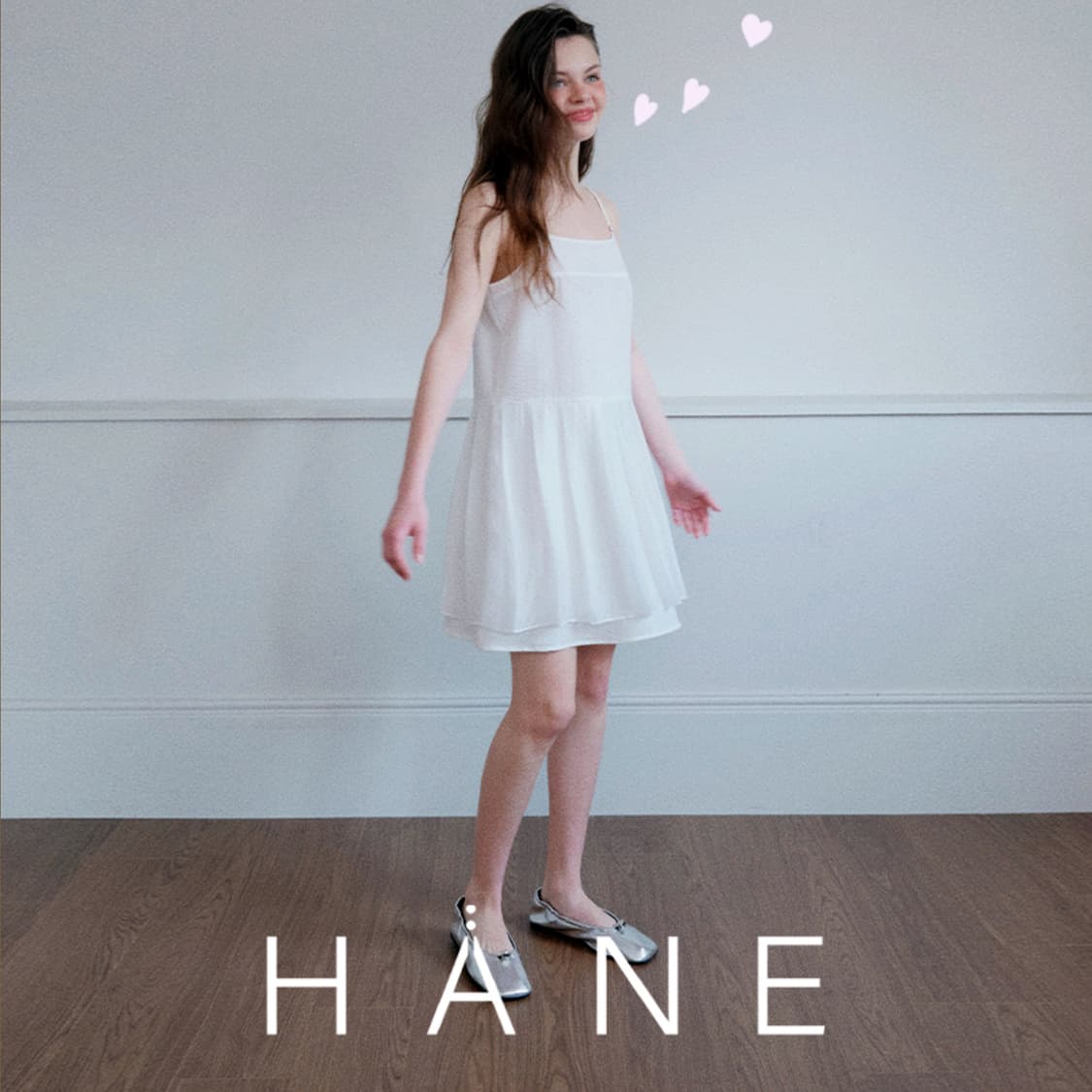 하네(HANE) 플리츠 시어서커 레이어드 원피스 55-66 새상품 상품이미지1