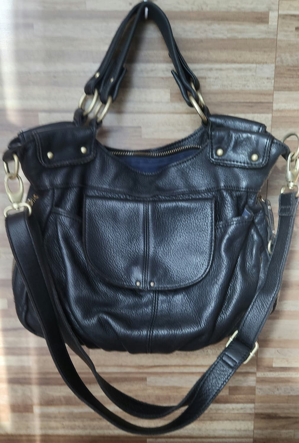 Beaure 뷰레 Y2k  블랙 소가죽 크로스백 상품이미지2