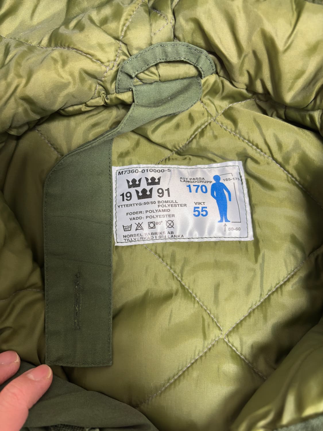 91년 스웨덴군 M-90 콜드 웨어 파카 (105) 상품이미지4
