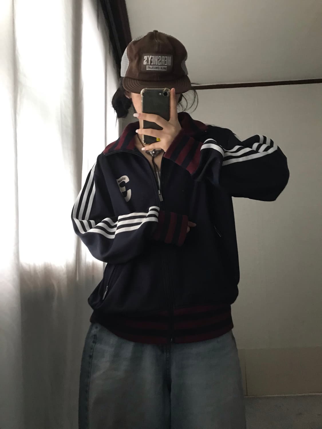 아디다스 네이비 버건디 빅로고 져지 상품이미지6