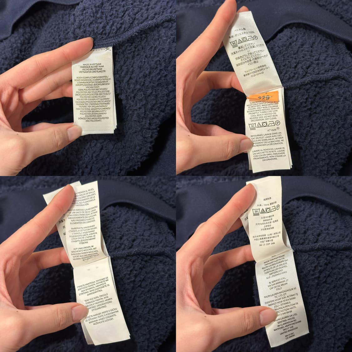 폴로 랄프로렌 플리스 후드티 (XL/105) 후리스 상품이미지9