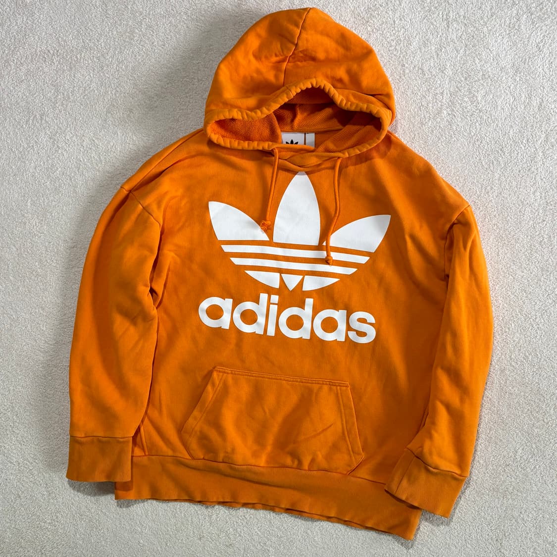 아디다스 파이어버드 오렌지 주황 빅 로고 후드티 상품이미지1