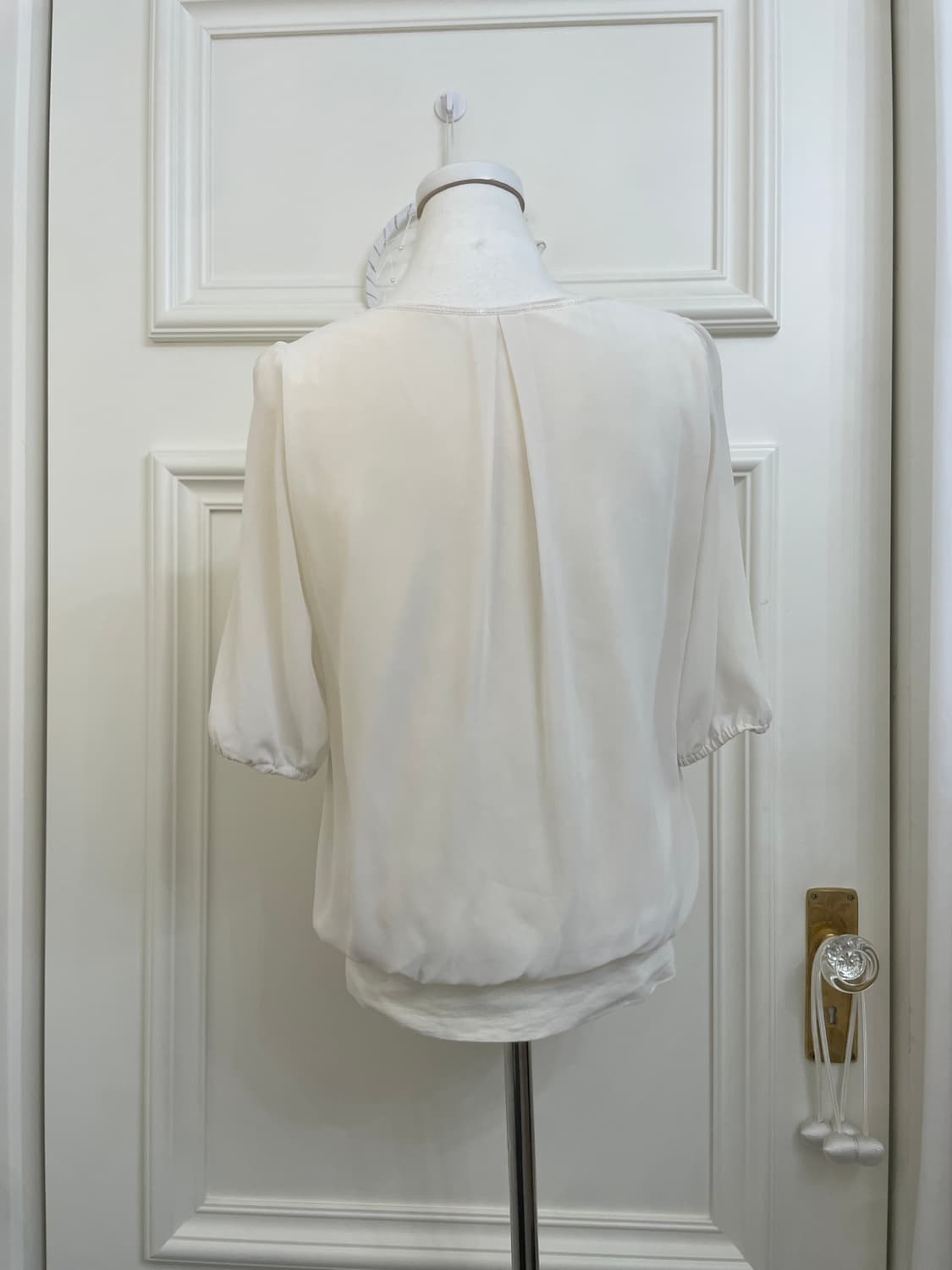ivory pleats point puff pure blouse 상품이미지3