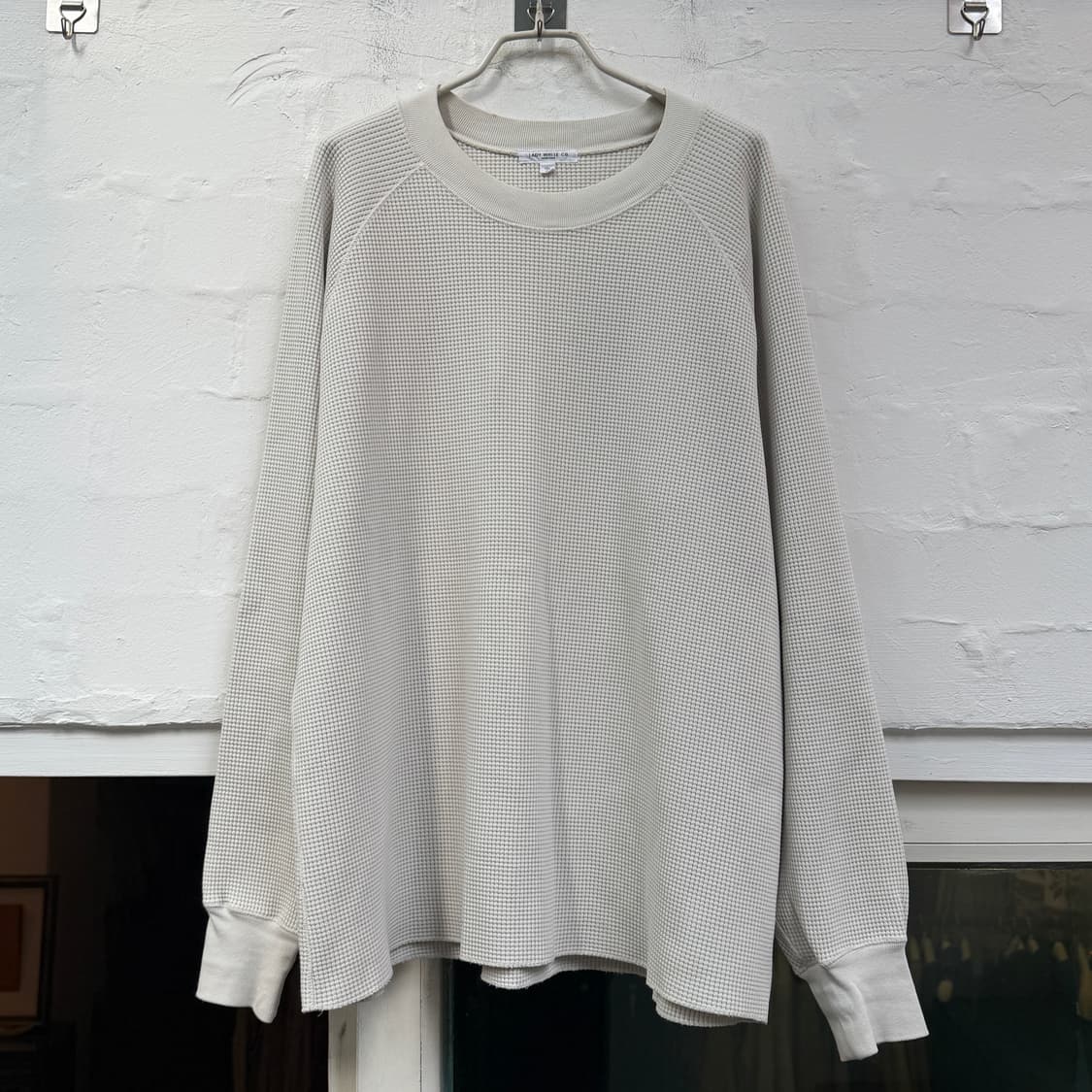 Lady White USA 코튼 와플 롱 슬리브 티셔츠 L 상품이미지1