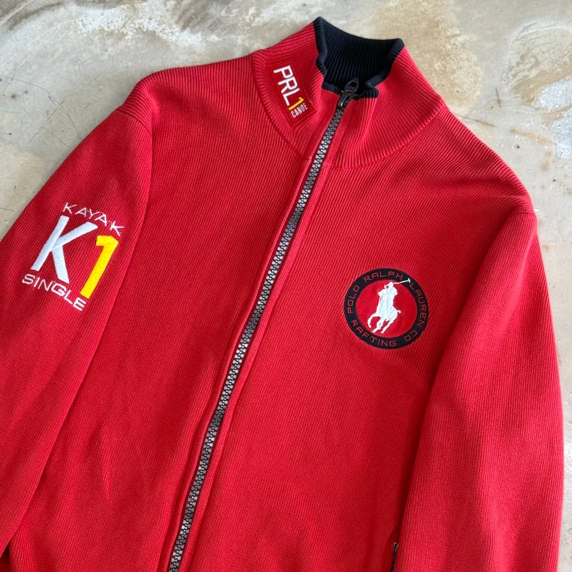 M 폴로랄프로렌 PRL1 레이싱 레드 니트 집업 상품이미지1