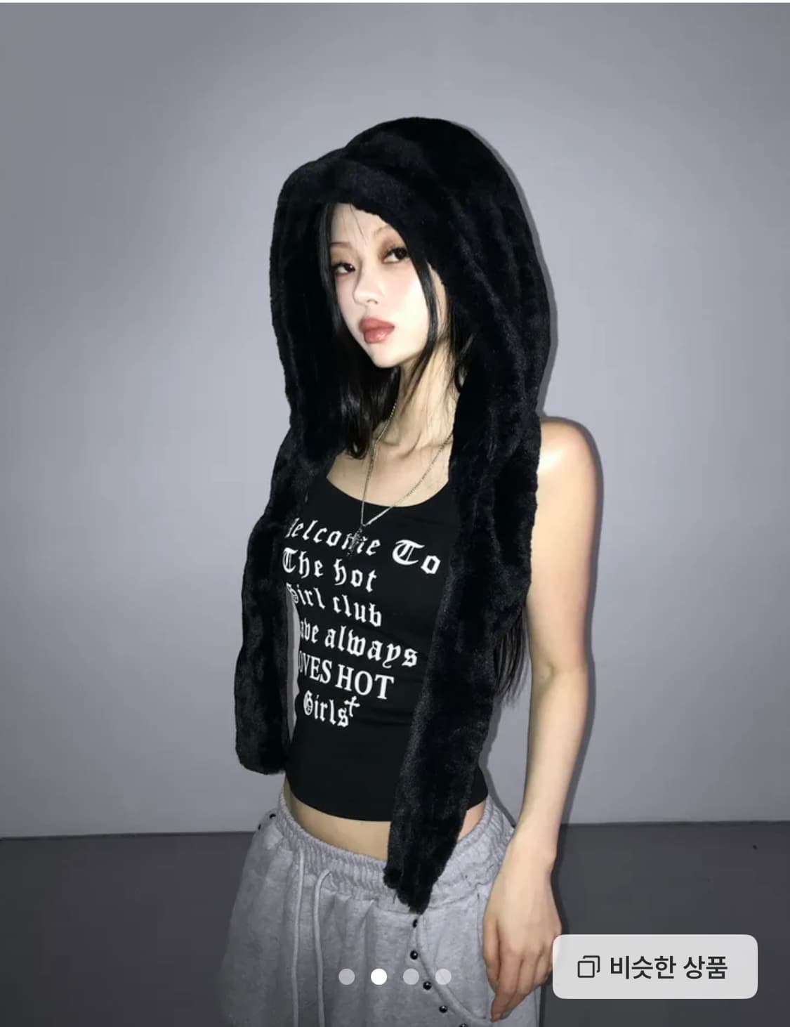 디에어타운 snowman fur hood muffler black 상품이미지1