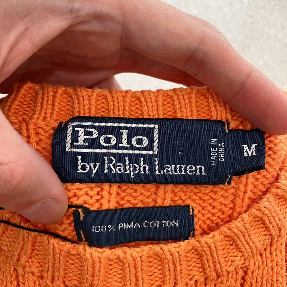 69 폴로 꽈배기 니트 오렌지 상품이미지3