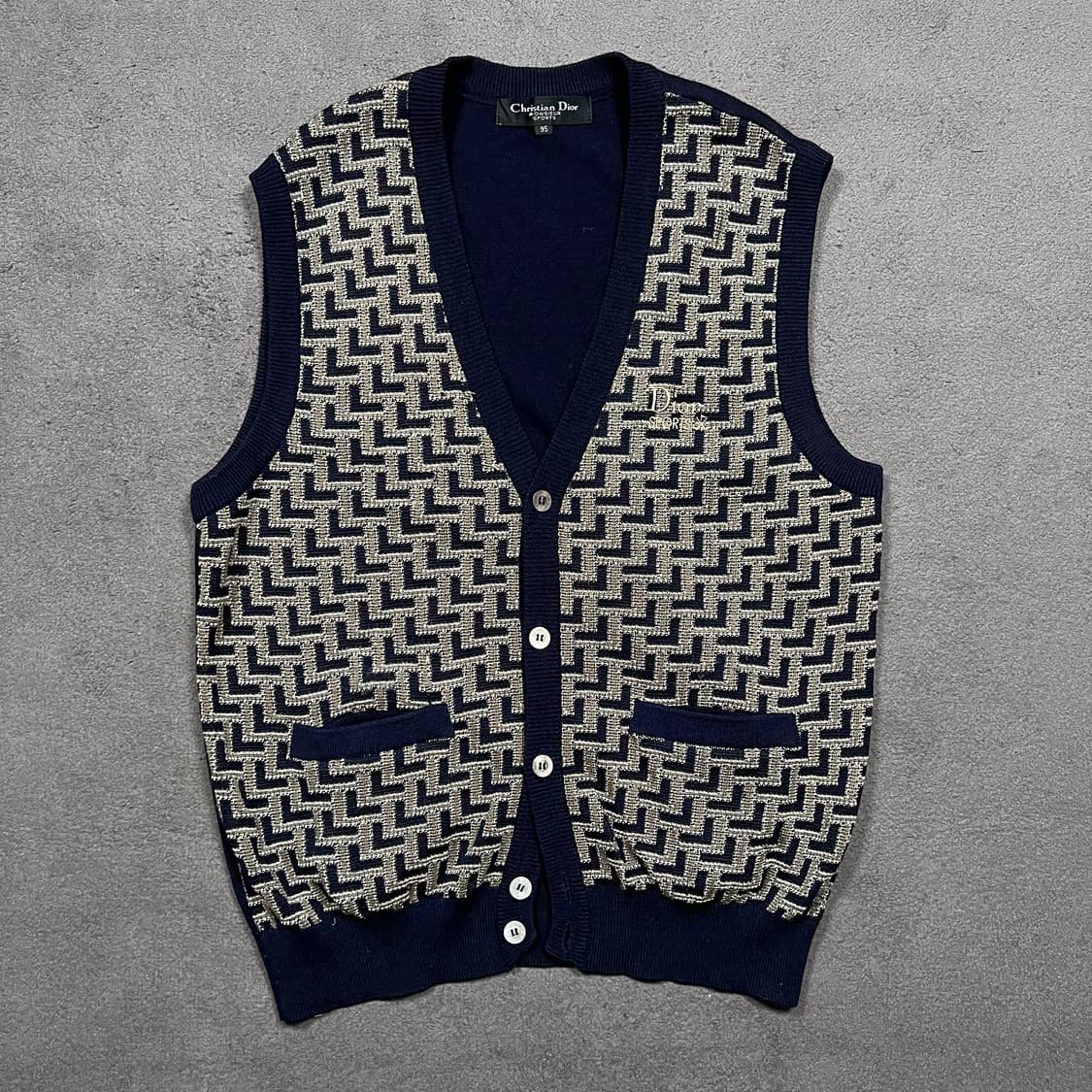 90's Christian Dior 디올 팬턴 니트 베스트 상품이미지1