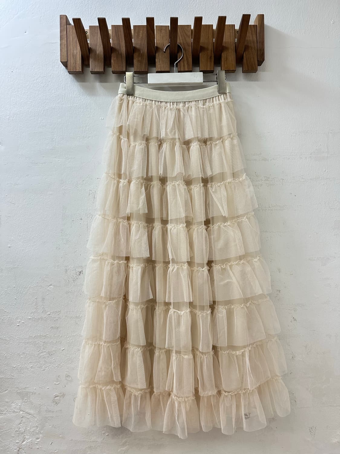 일본빈티지 캉캉 튤 티어드 밴딩 스커트 상품이미지1