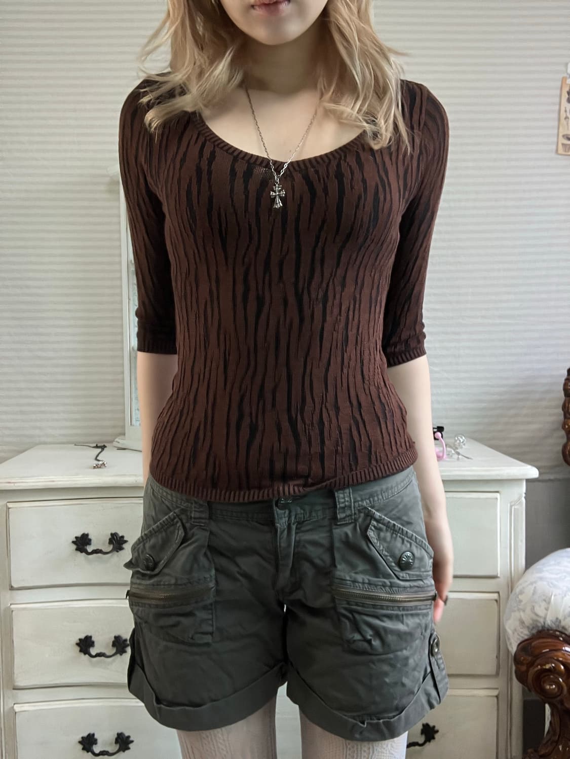 MAITRESSE 브라운 레오파드 슬림니트 상품이미지4