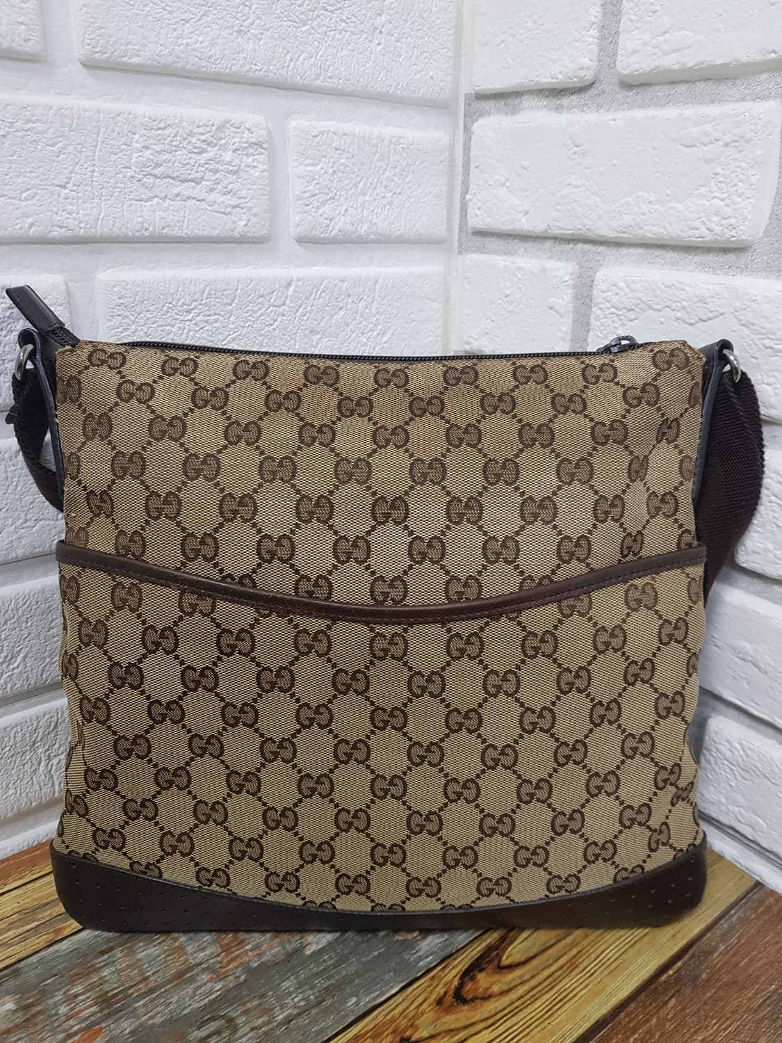 [정품] 구찌 GG 로고 캔버스 크로스백 브라운 상품이미지3