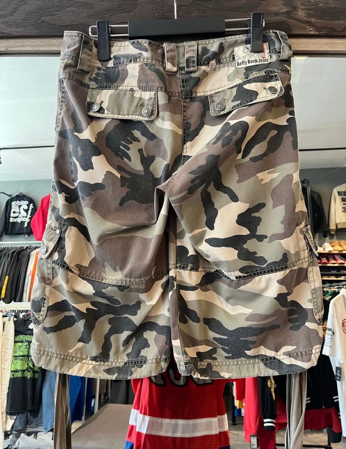 베티붑 진스 카키 카모플라쥬 핀턱 투턱 카고포켓 y2 상품이미지5