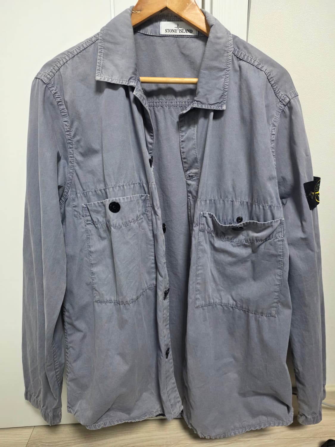 [L] 스톤아일랜드 110WN 올드이펙트 오버셔츠 파스텔 블루- 21SS 상품이미지1