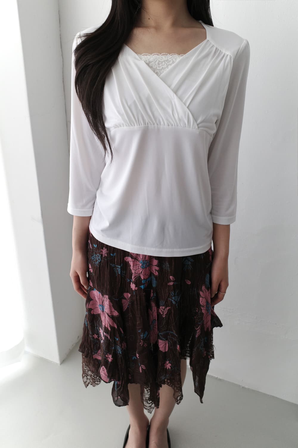 lace shirring T  상품이미지3