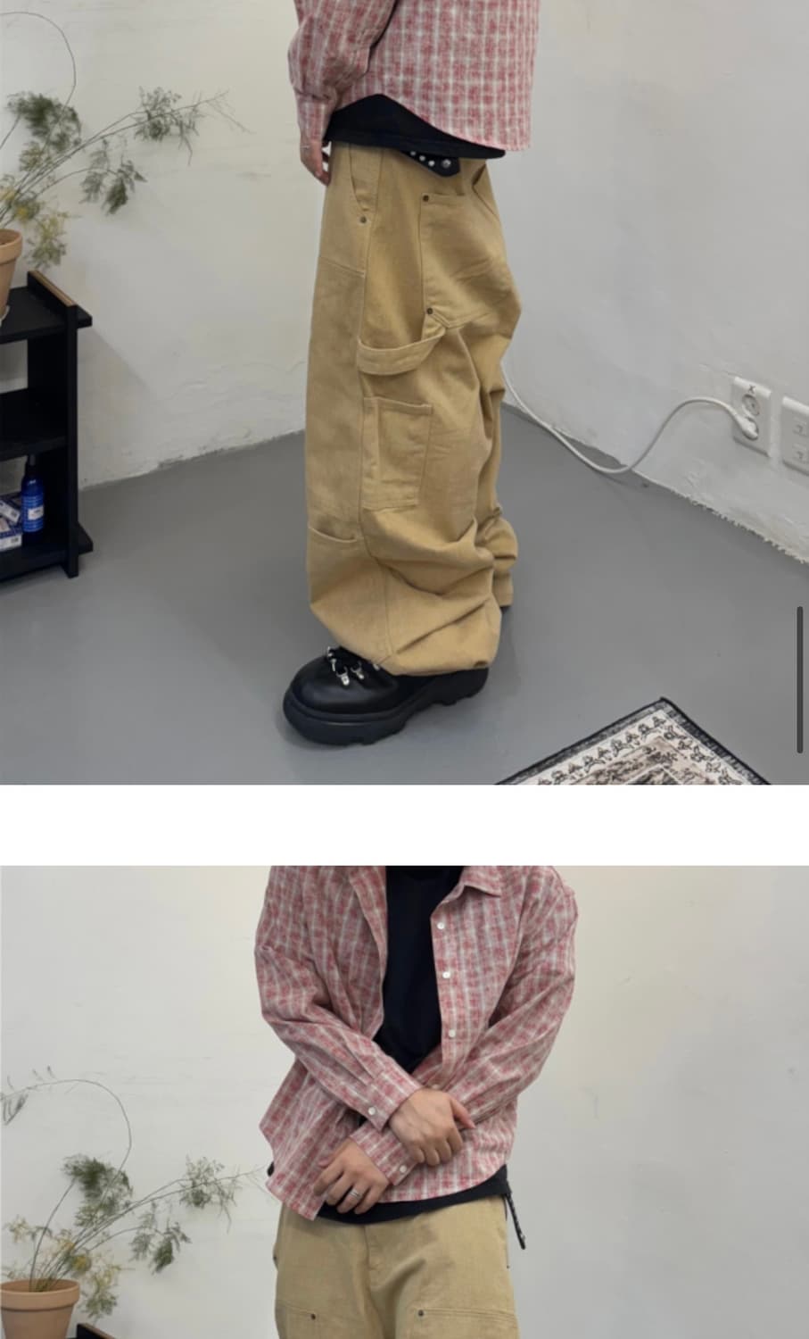 아오이로 크롭체크셔츠 새상품  상품이미지4