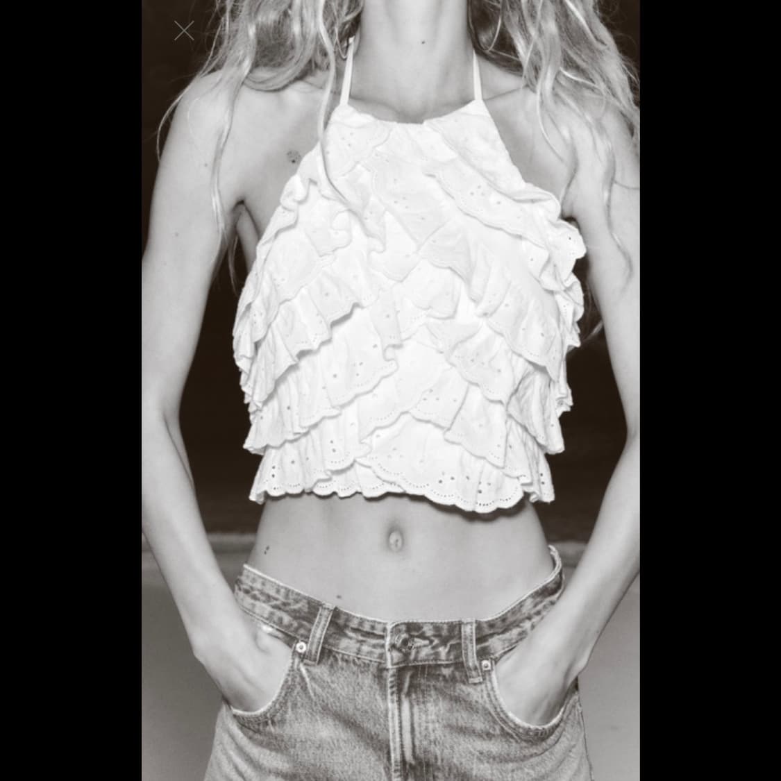 zara 자라 프릴 자수 홀터넥 탑 (새상품) 상품이미지8