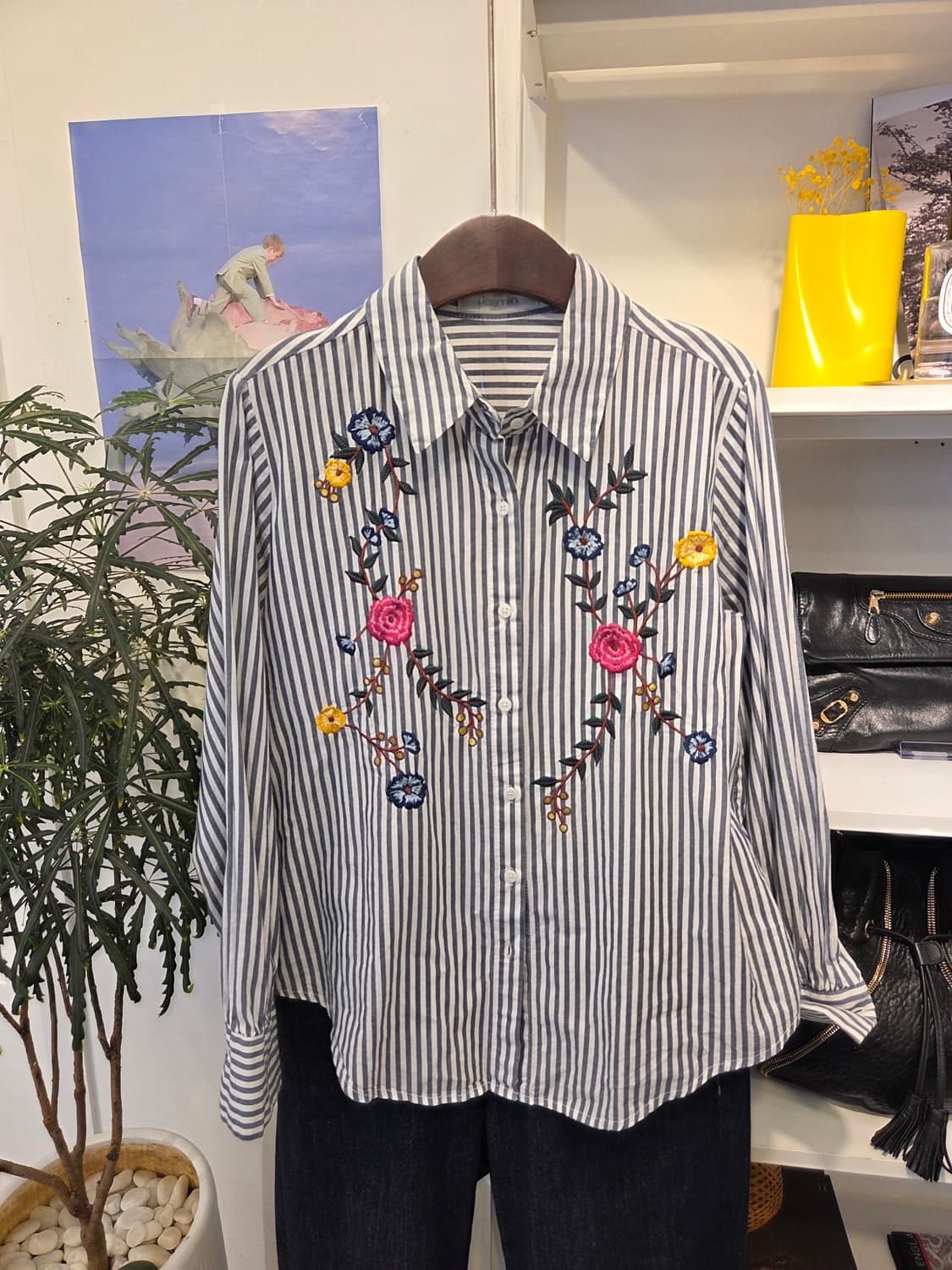 Jasmin 꽃자수 스트라잎 줄무늬 셔츠 상품이미지2