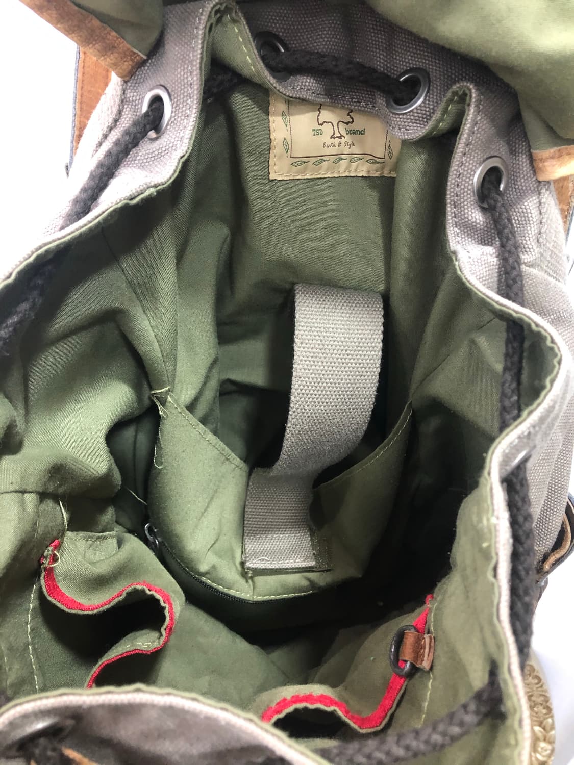 leather canvas backpack 상품이미지4